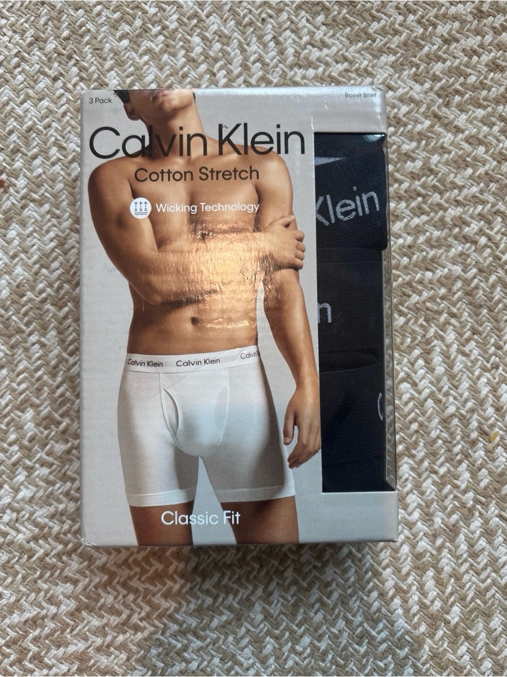 Calvin Klein Cotton Stretch Boxer Briefs - White & Black (3 Pack)